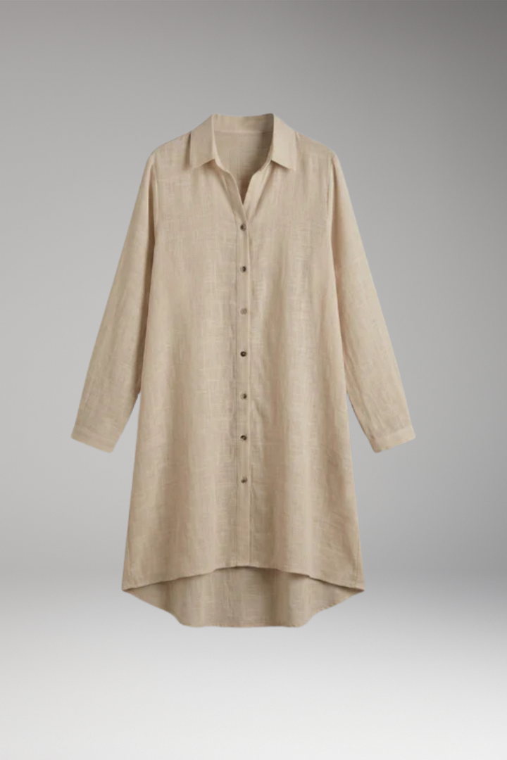 Women’s Cover-Up with Button Front and Sheer Long Sleeves