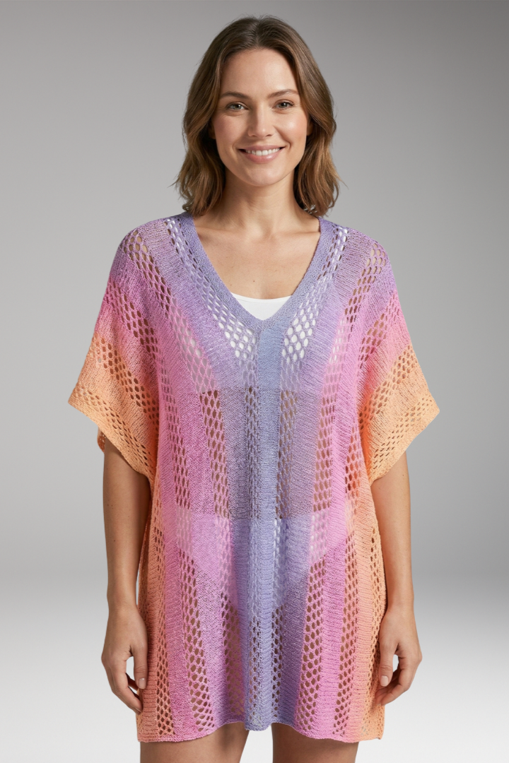 Women’s Cover-Up with Crochet and V-Neck