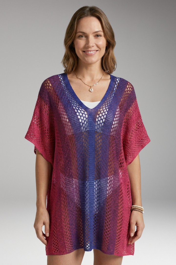 Women’s Cover-Up with Crochet and V-Neck