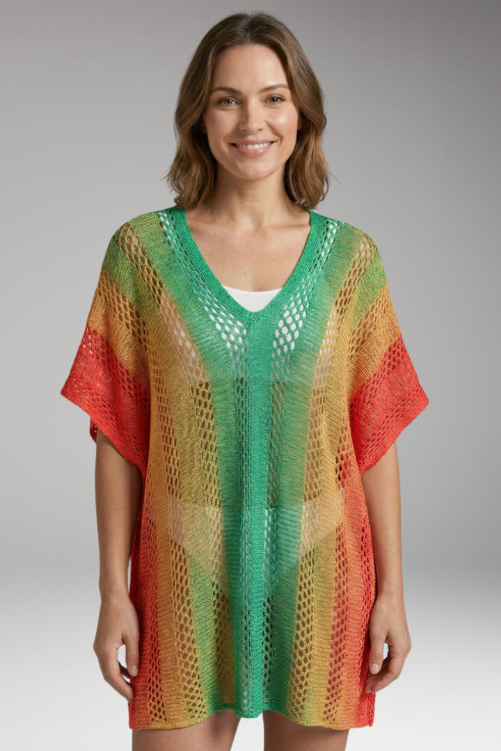 Women’s Cover-Up with Crochet and V-Neck