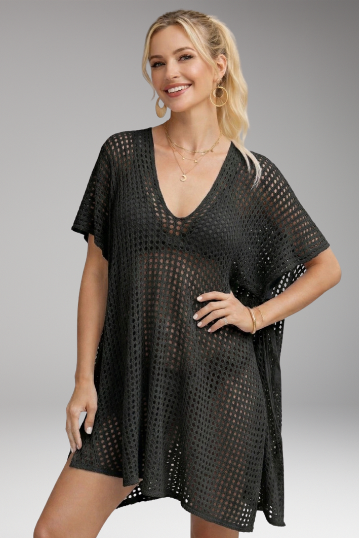 Women’s Cover-Up with V-Neck and Adjustable Side Ties