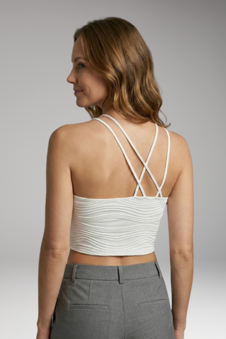 Women's Crop Top with Asymmetrical Neckline