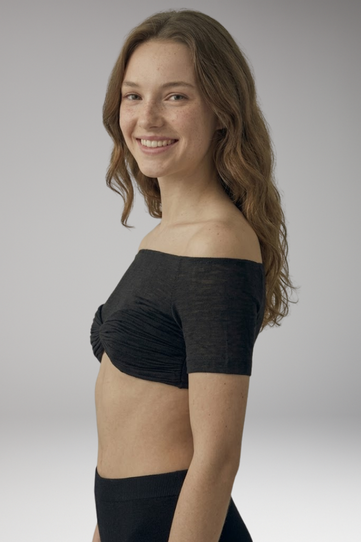 Women's Crop Top with Off-Shoulder Neckline