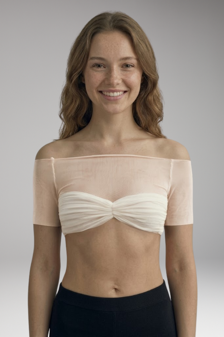 Women's Crop Top with Off-Shoulder Neckline