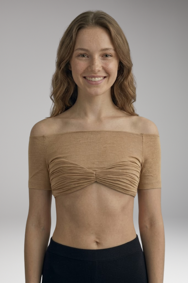 Women's Crop Top with Off-Shoulder Neckline