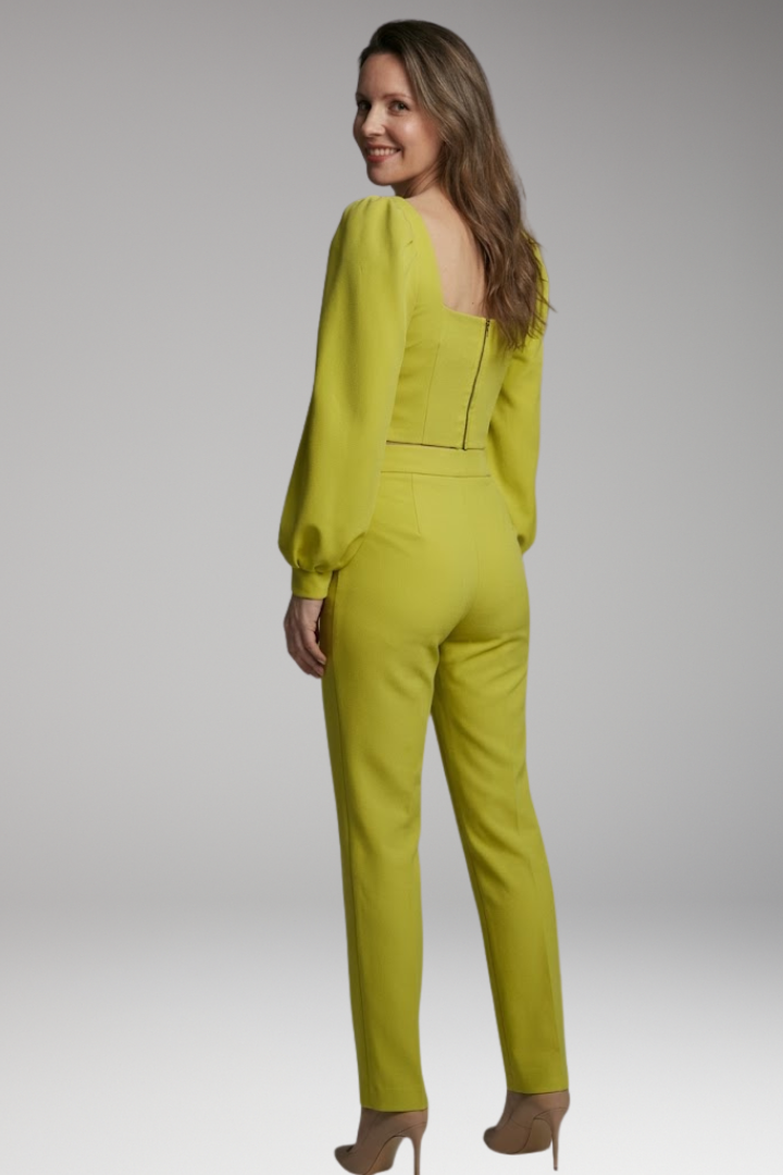 Women's Crop Top with Puff Sleeves and Button Front