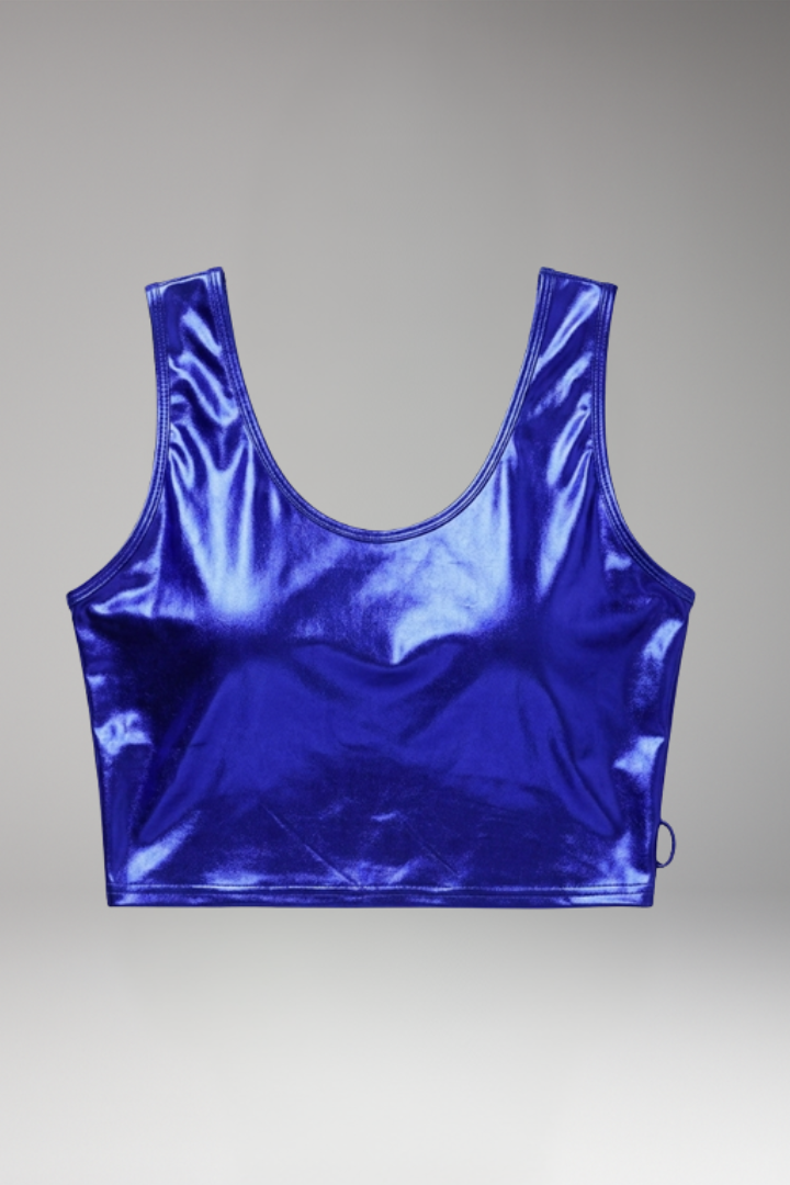Women's Crop Top with Round Neckline and Sleeveless Cut