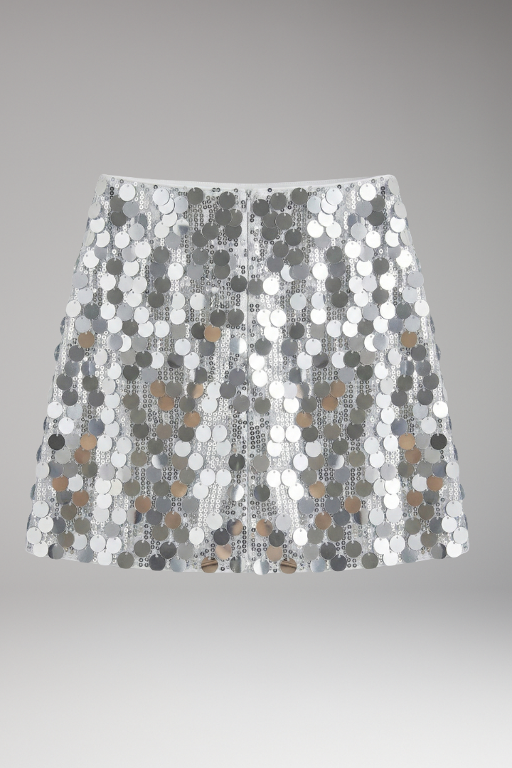 Women's Crop Top with V Neck and Sequin Surface
