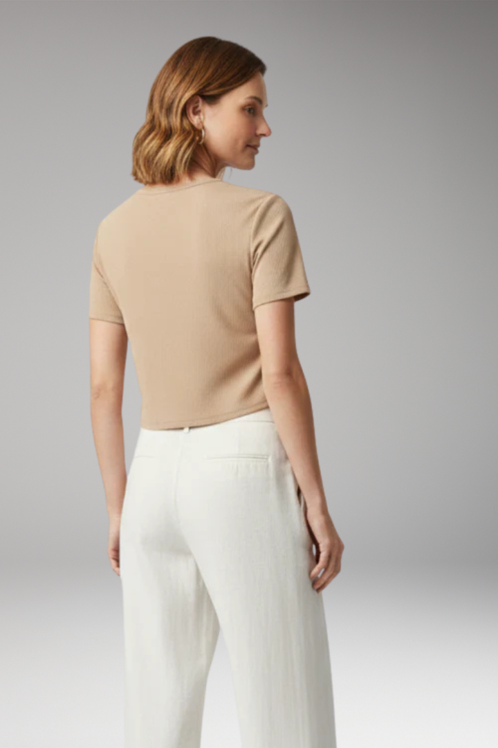 Women's Cropped T-Shirt with Side Drawstring