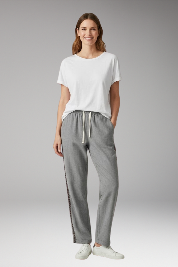 Women's Cropped Trousers with Side Panels
