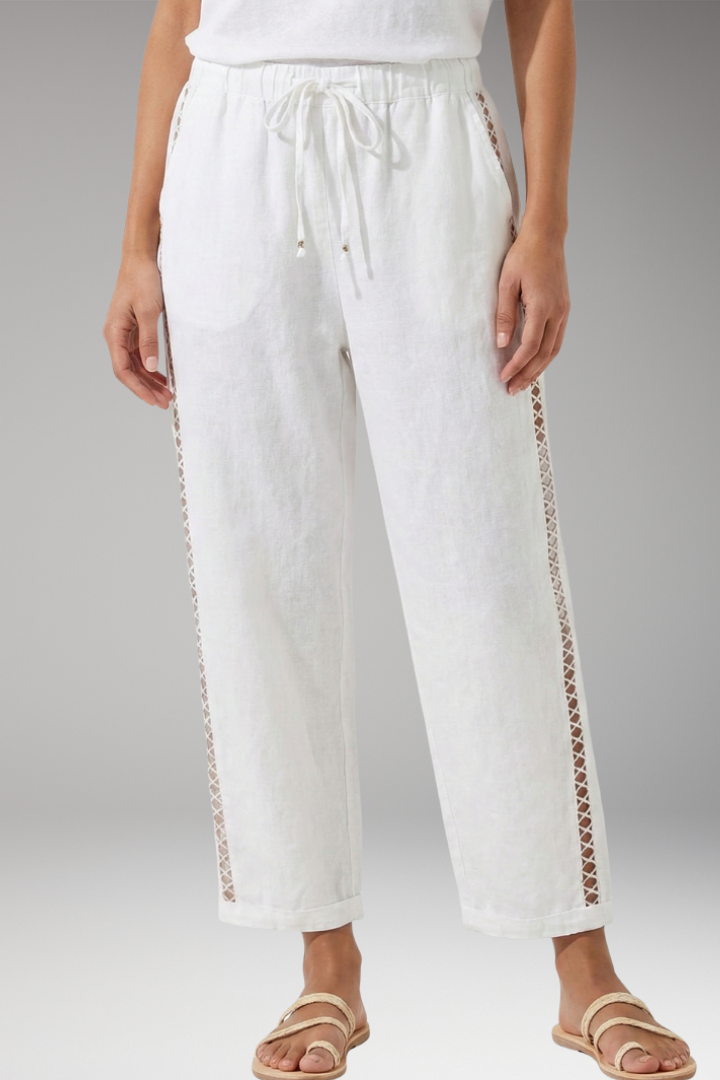 Women's Cropped Trousers with Side Panels