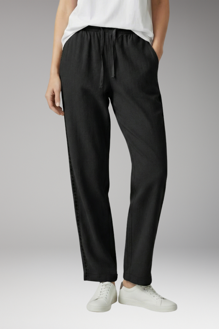 Women's Cropped Trousers with Side Panels