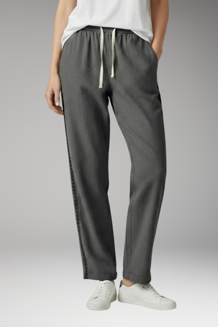 Women's Cropped Trousers with Side Panels