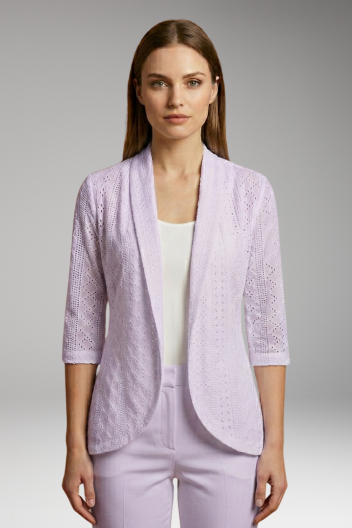 Women's Drape Coat with Shawl Collar and Eyelet Details