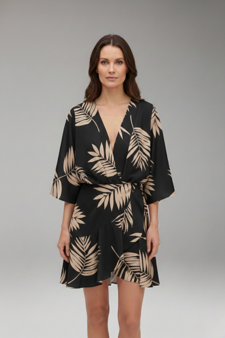 Women's Dress with Batwing Sleeves and Simple Cut