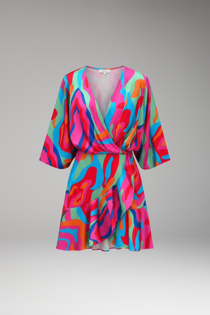 Women's Dress with Batwing Sleeves and Simple Cut