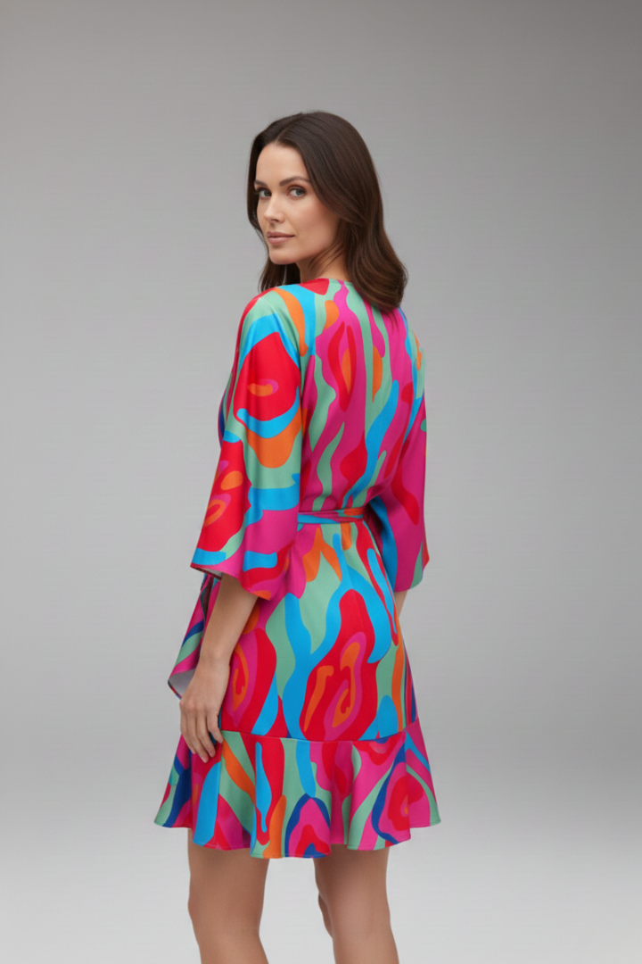 Women's Dress with Batwing Sleeves and Simple Cut