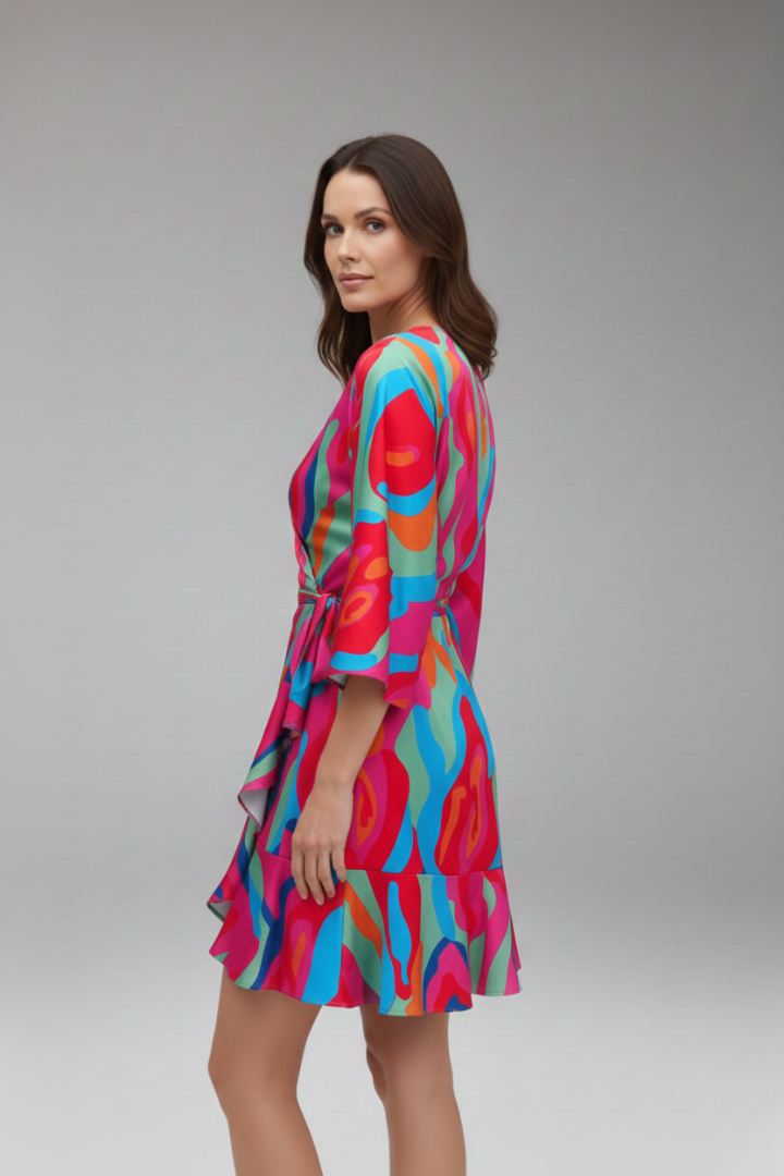 Women's Dress with Batwing Sleeves and Simple Cut