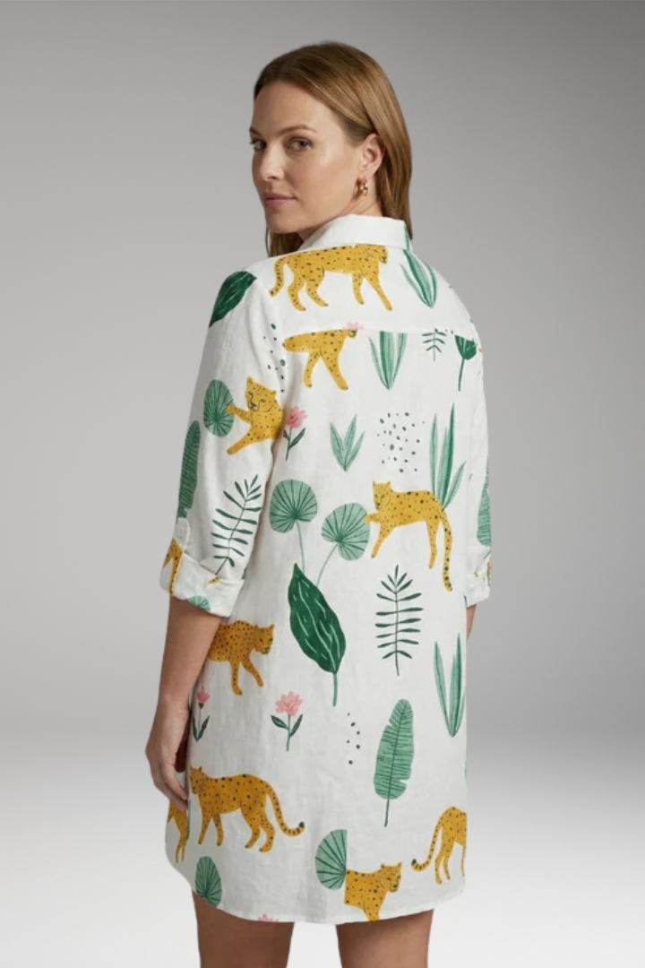 Women’s Dress with Button-Down Front and Long Sleeves