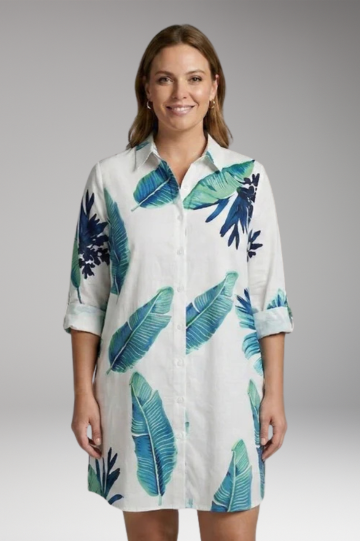 Women’s Dress with Button-Down Front and Long Sleeves
