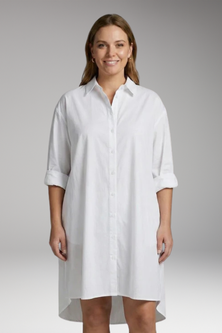 Women’s Dress with Button-Down Front and Long Sleeves