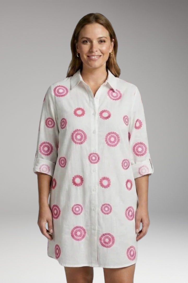 Women’s Dress with Button-Down Front and Long Sleeves