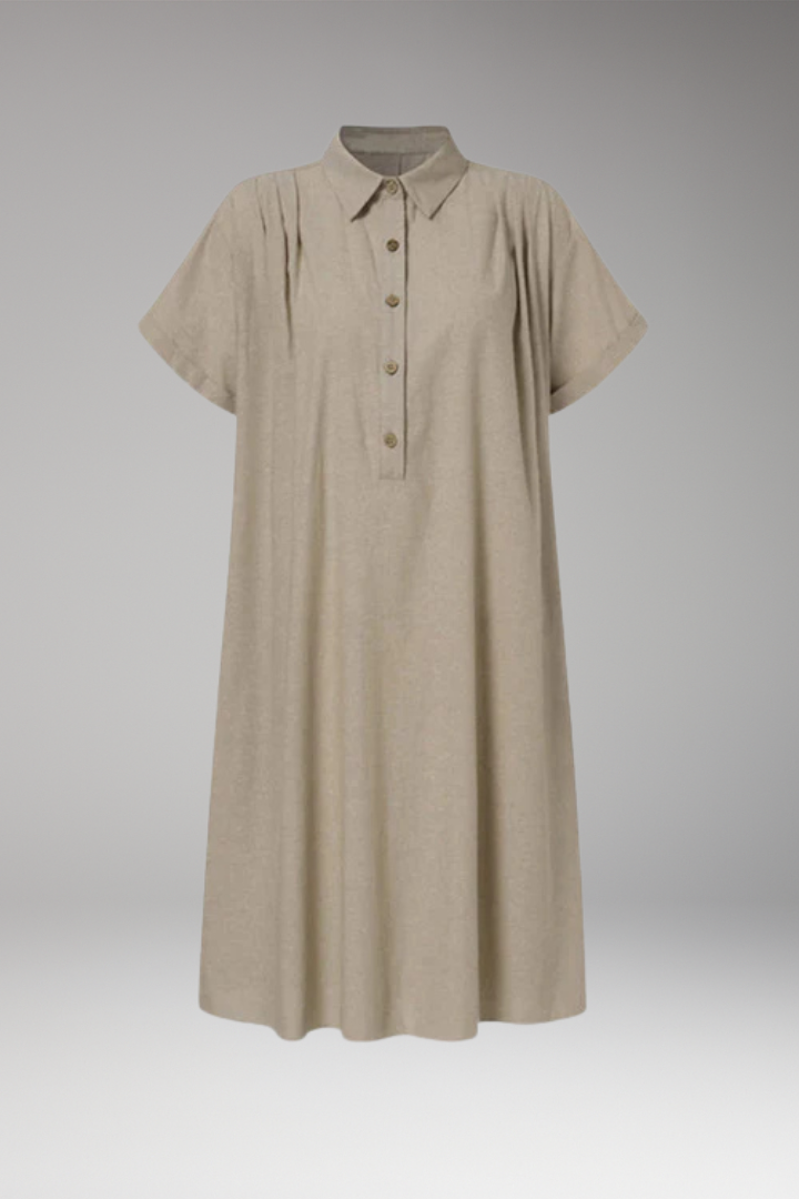 Women’s Dress with Button-Down Front and Side Pockets