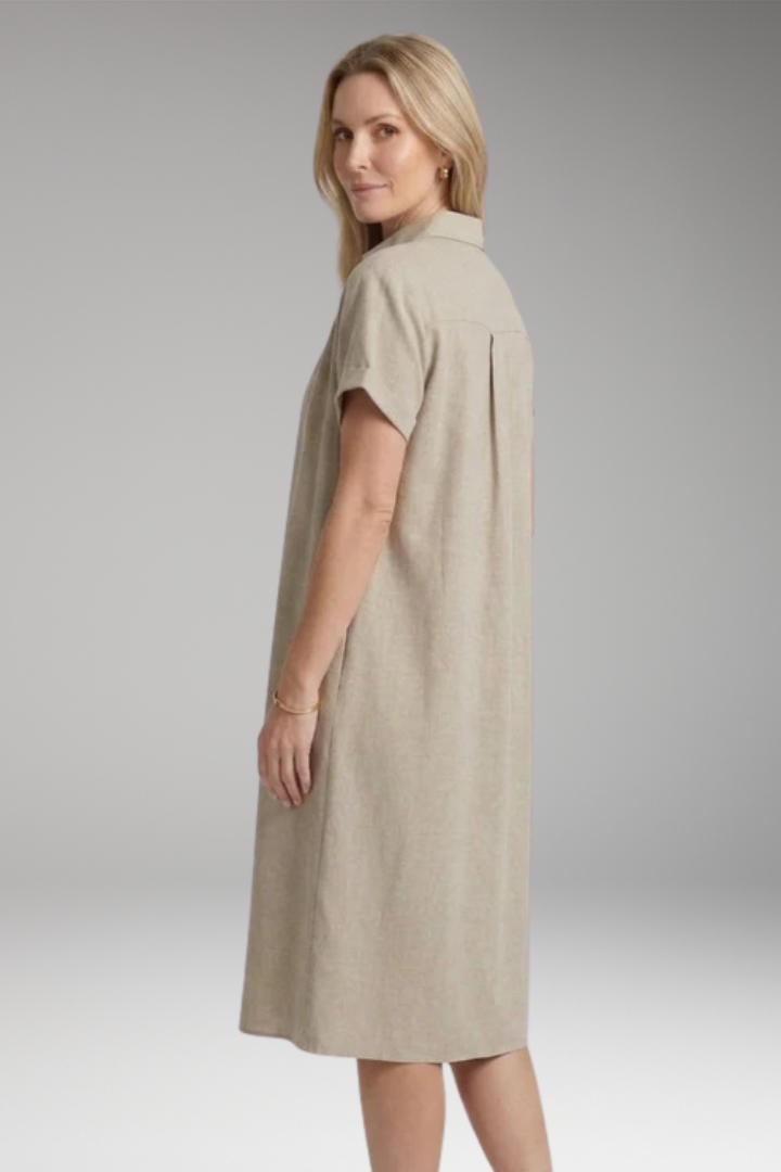 Women’s Dress with Button-Down Front and Side Pockets