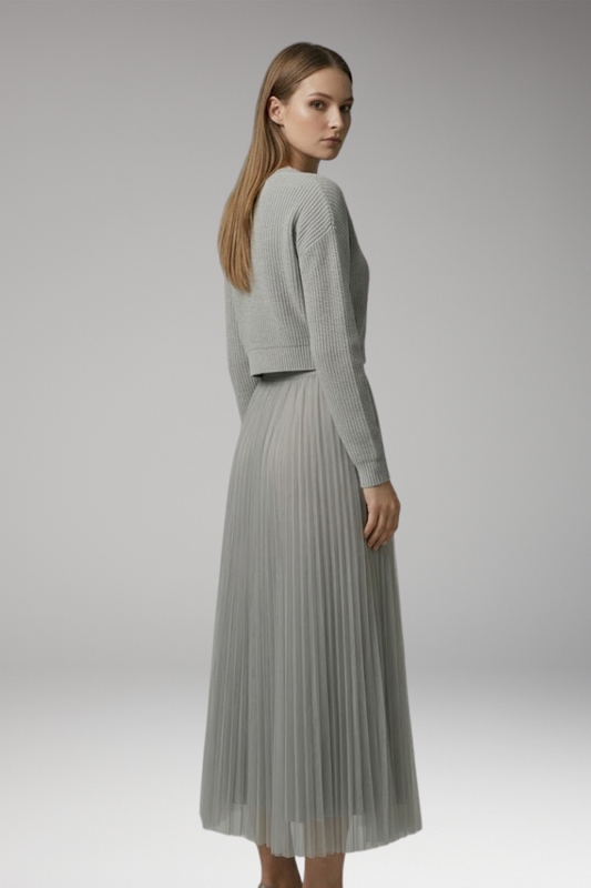 Women's Dress with Jumper Top and Pleated Skirt
