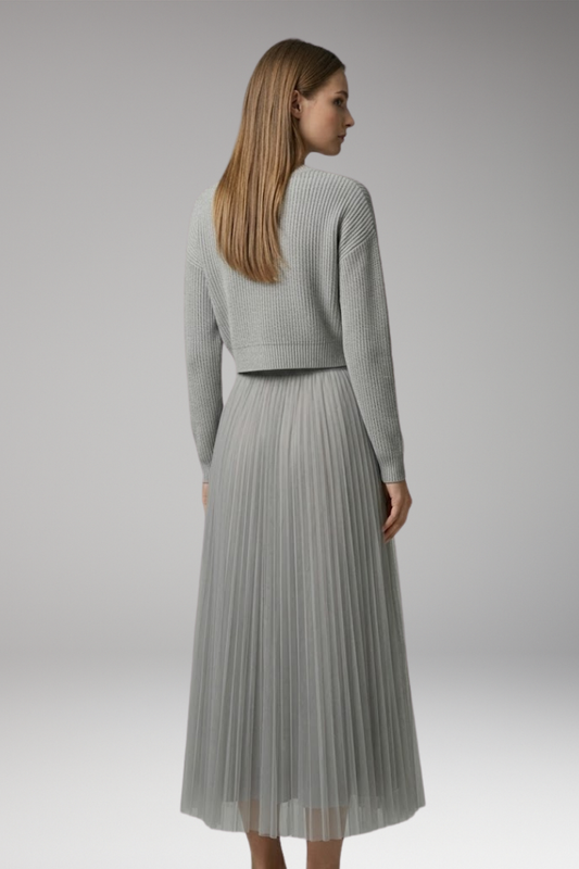 Women's Dress with Jumper Top and Pleated Skirt
