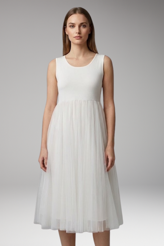 Women's Dress with Jumper Top and Pleated Skirt