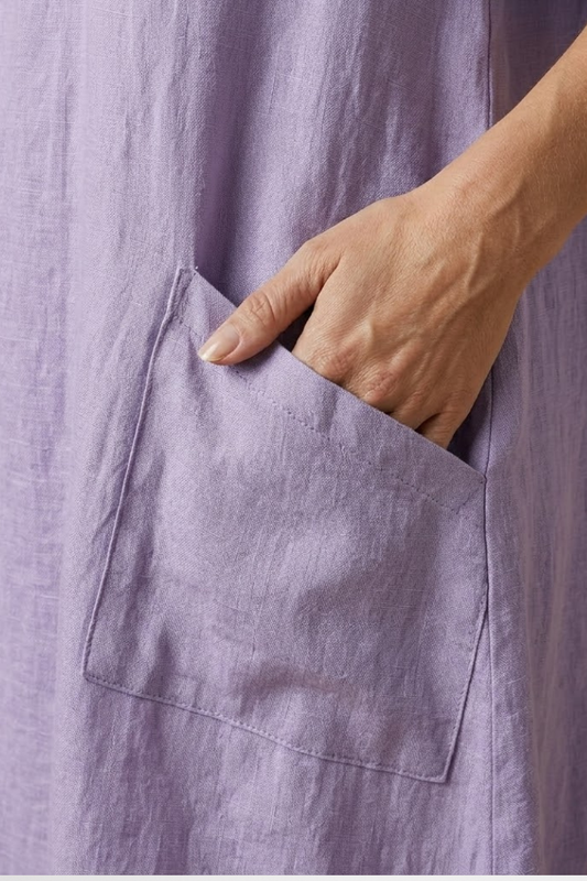 Women's Dress with Embroidery Details and Pockets