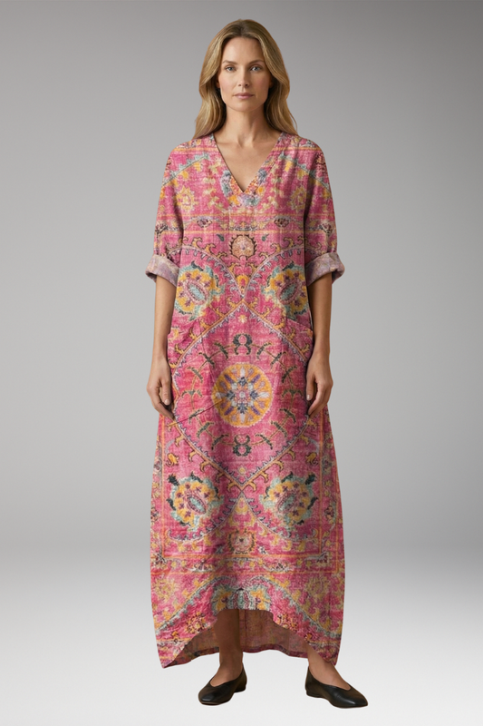 Women's Dress with Embroidery Details and Pockets