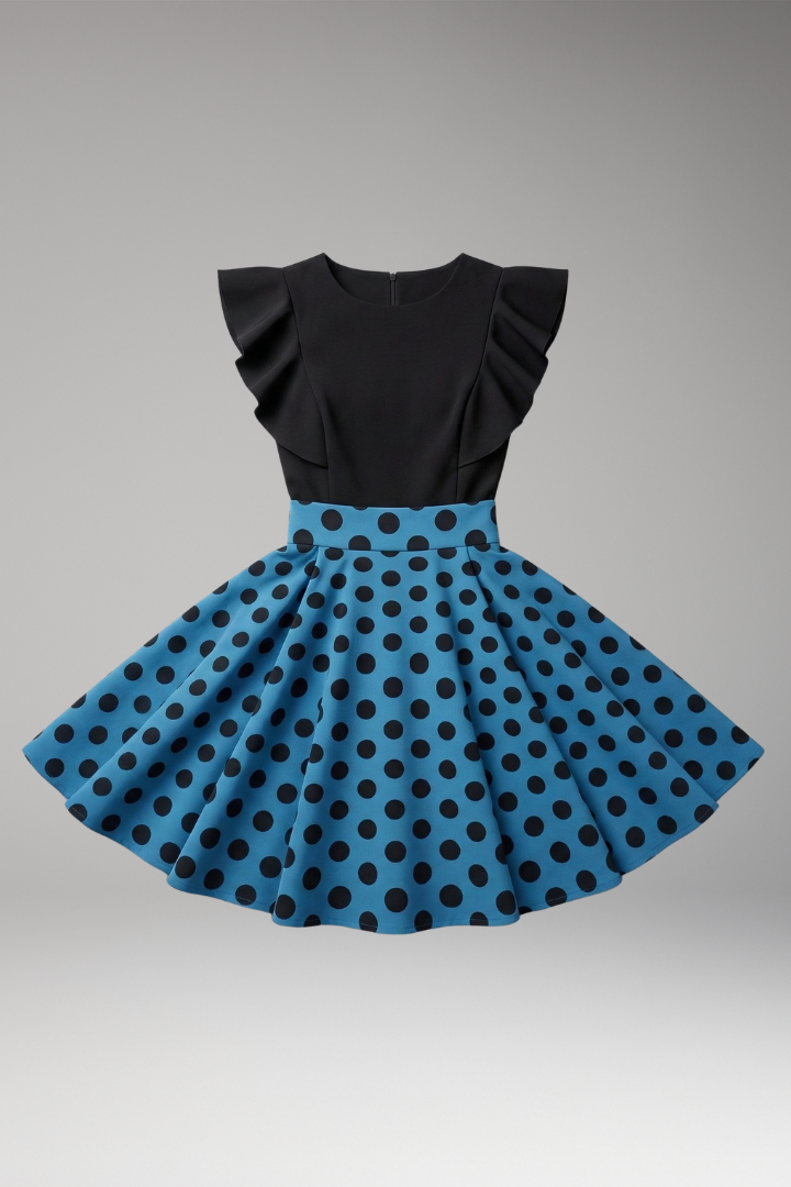 Women’s Dress with Fitted Bodice and Flared Skirt