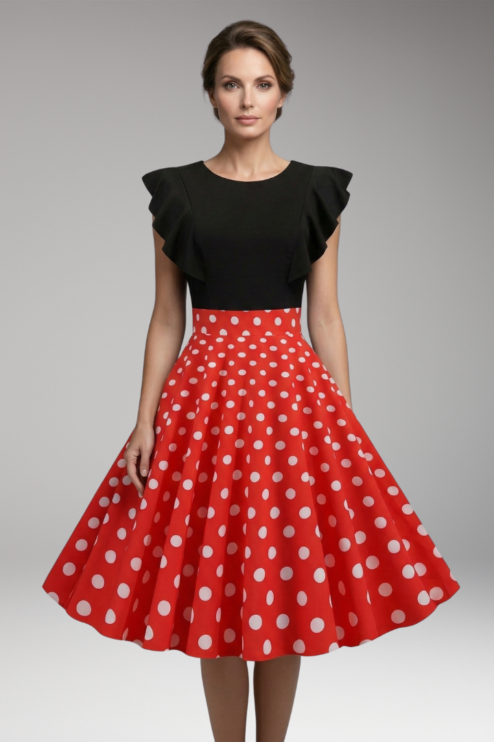 Women’s Dress with Fitted Bodice and Flared Skirt