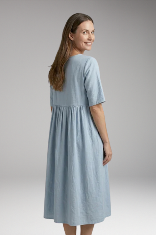 Women's Dress with Short Sleeves and Flattering Fit