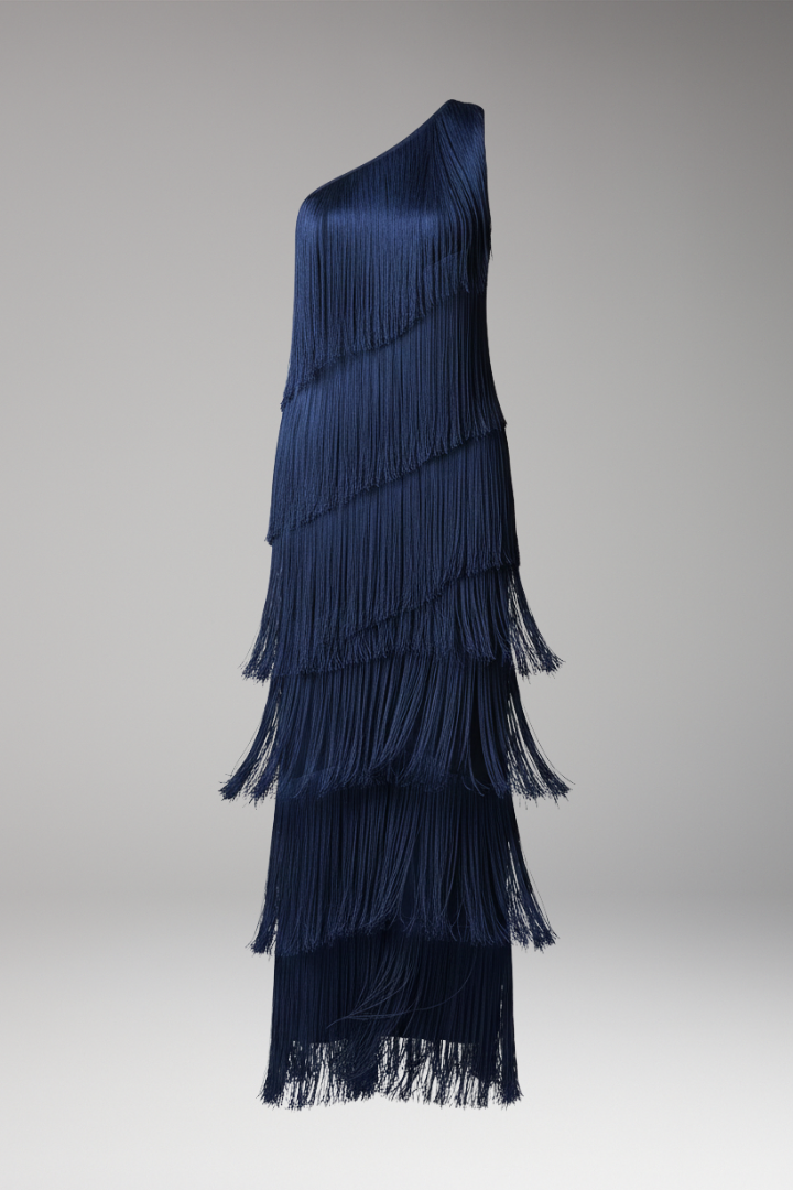 Women's Dress with Fringed Details and Modern Italian Design