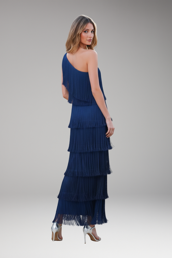 Women's Dress with Fringed Details and Modern Italian Design