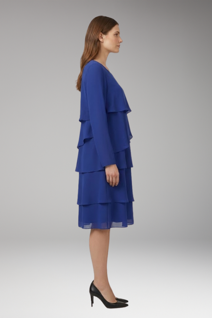 Women's Dress with Layered Design and Long Sleeves