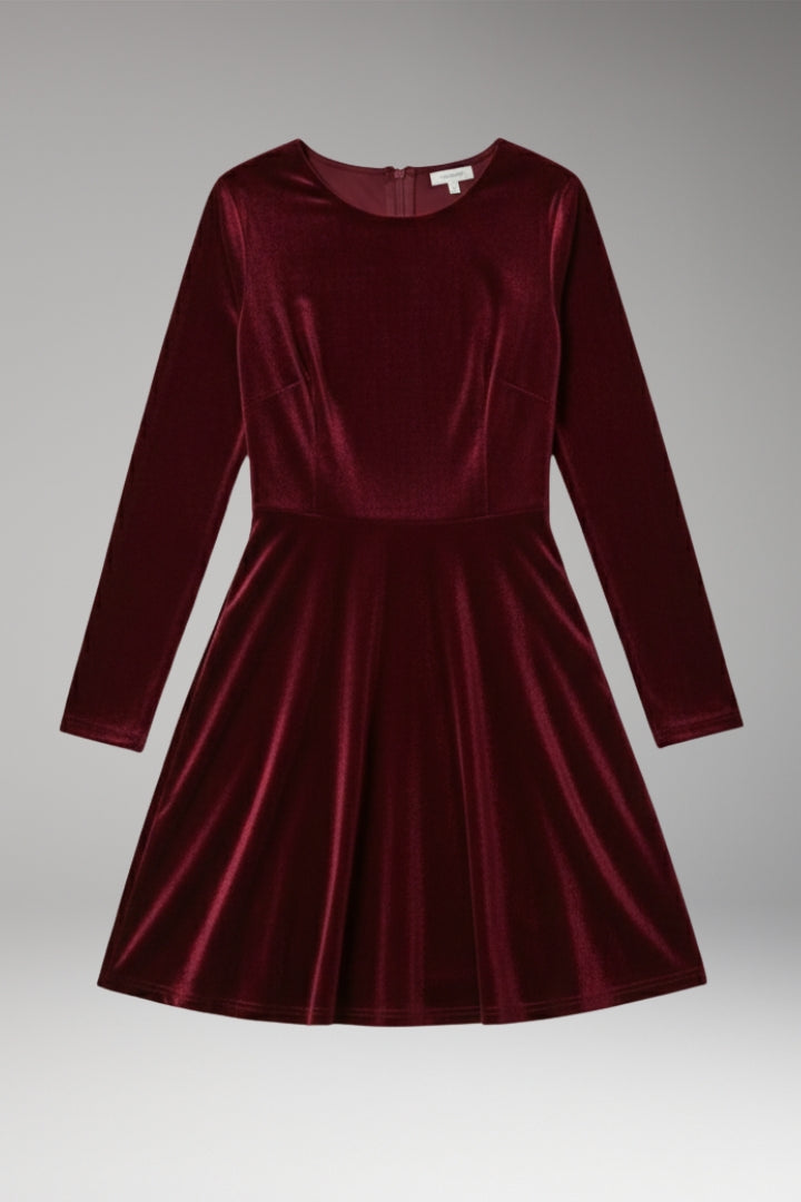 Women's Dress with Long Sleeves and Round Neckline