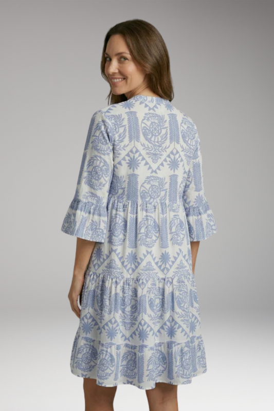 Women's Dress with Printed Surface and Flowing Fit