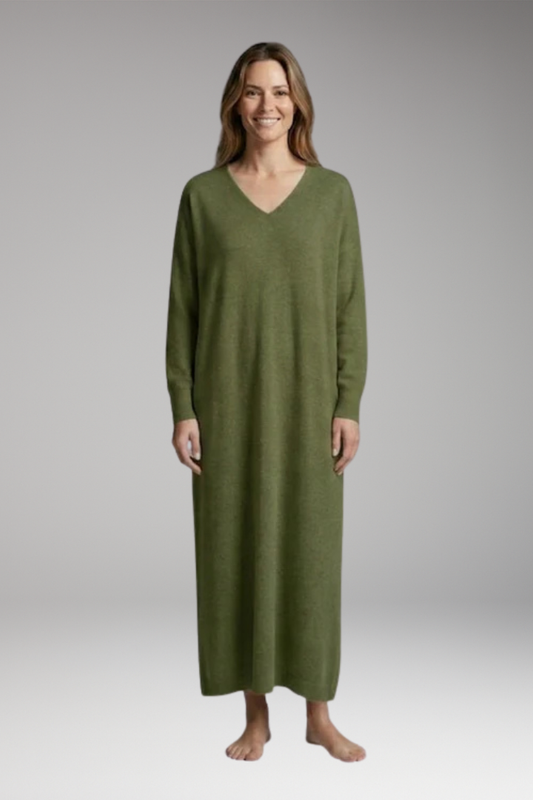 Women's Dress with Relaxed Fit and Woven Surface