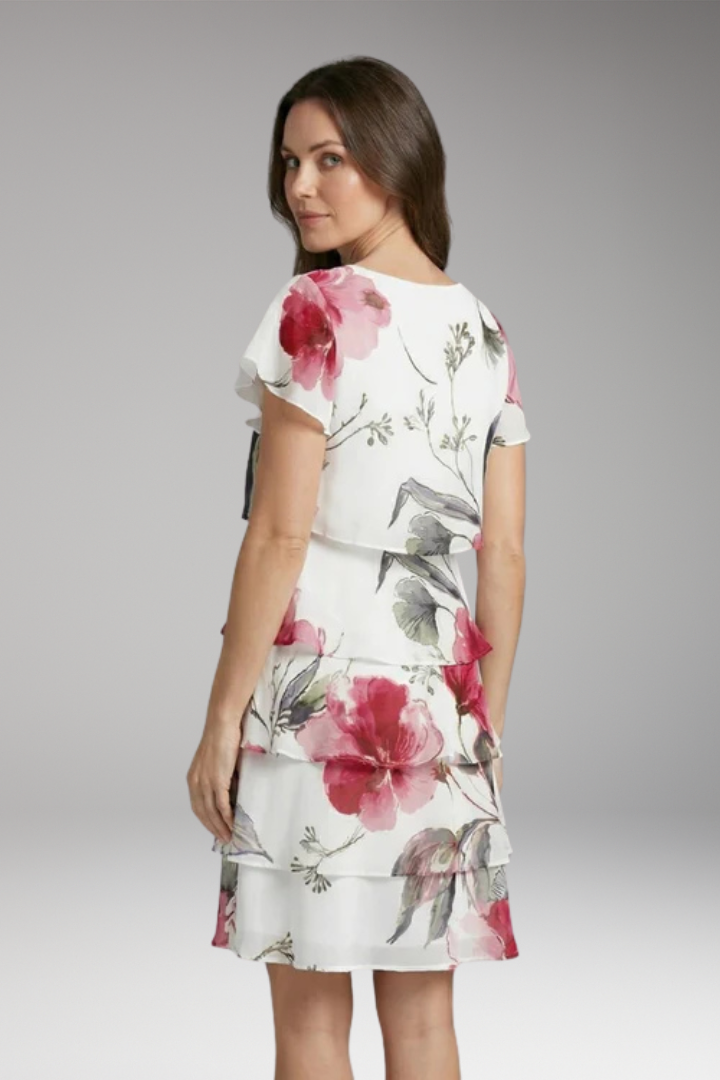 Women’s Dress with Round Neck and Ruffled Hem