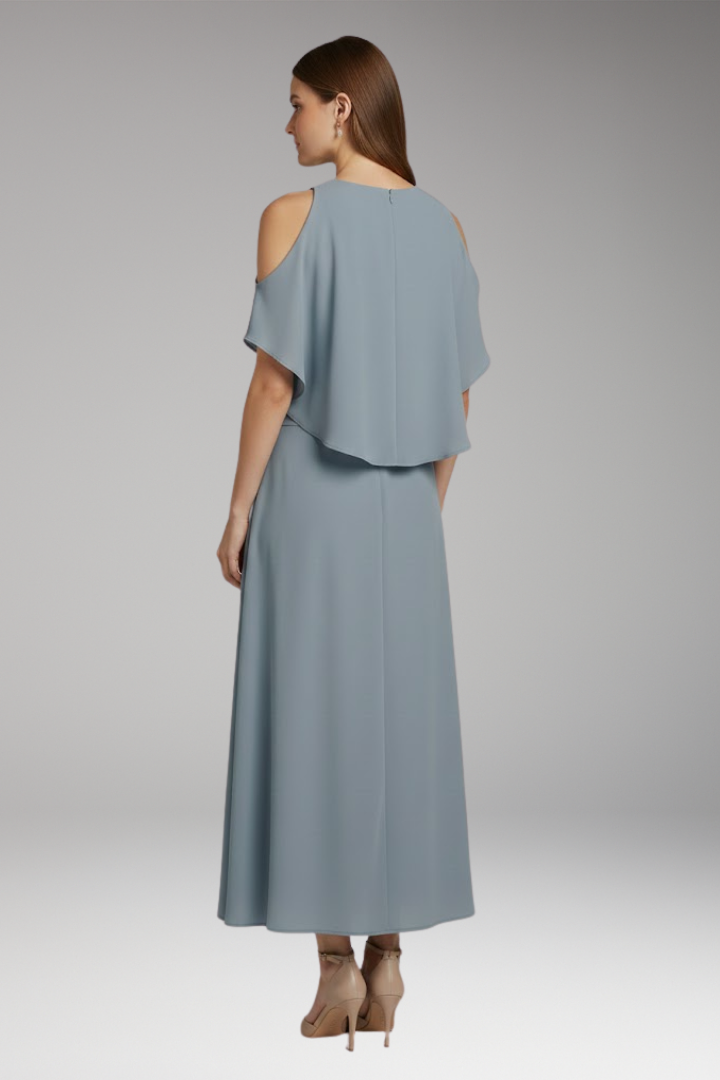 Women's Dress with Shoulder Cutouts and Asymmetrical Hem