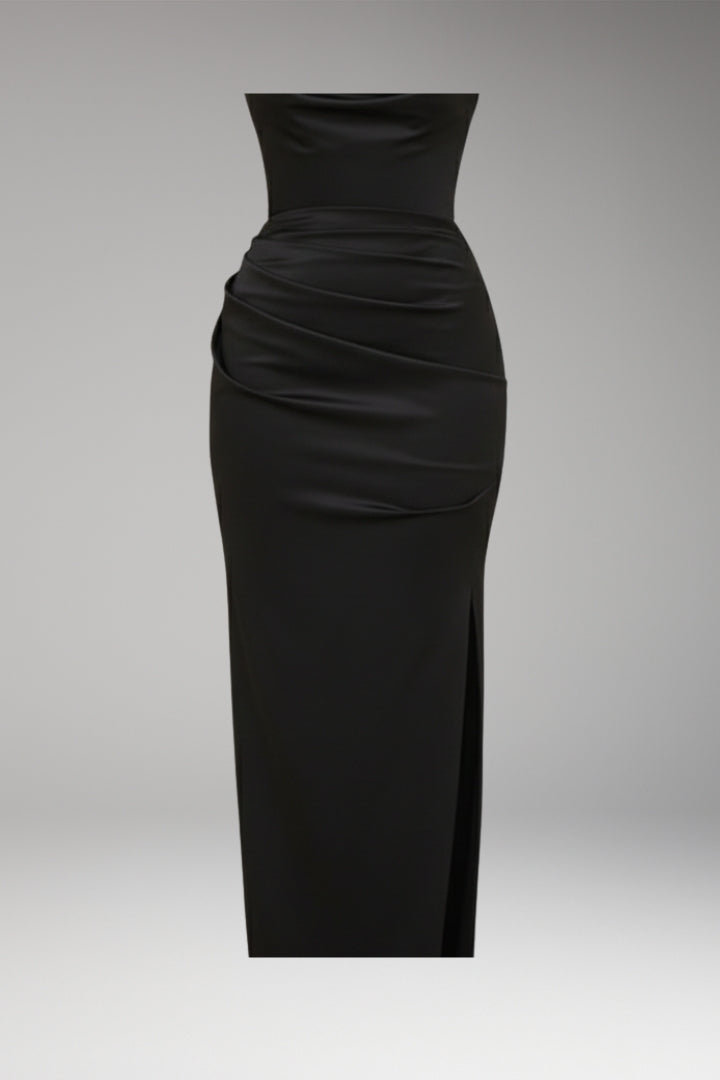 Women's Dress with Slit and Flowing Silhouette