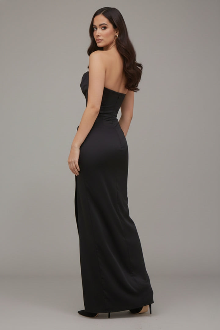 Women's Dress with Slit and Flowing Silhouette