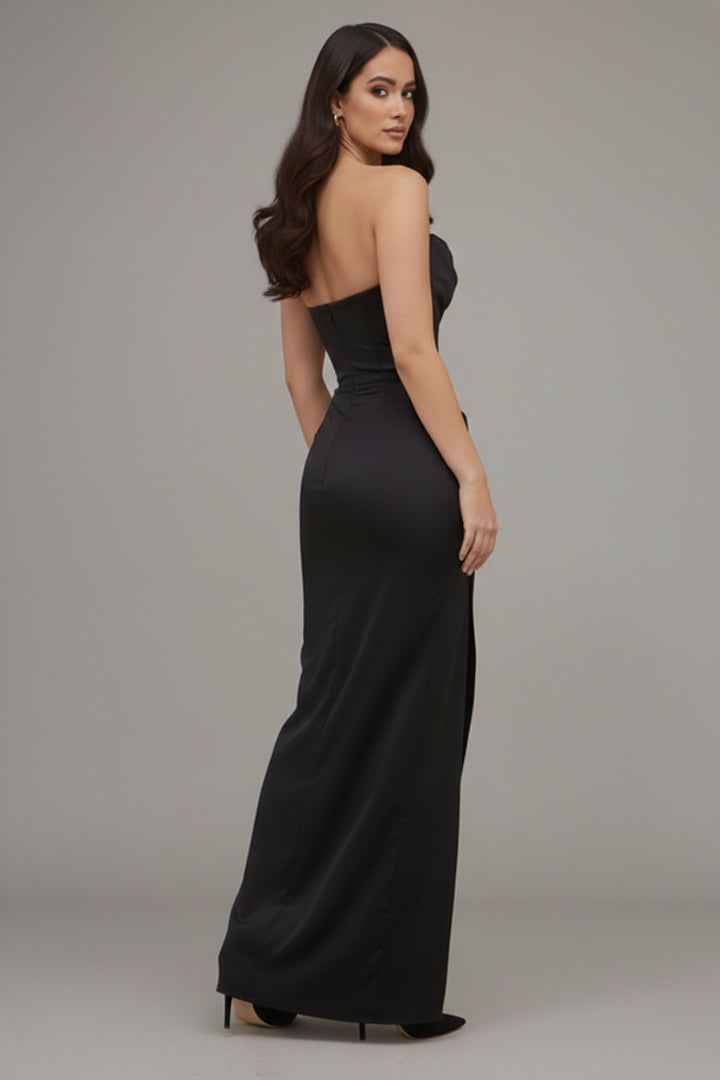 Women's Dress with Slit and Flowing Silhouette