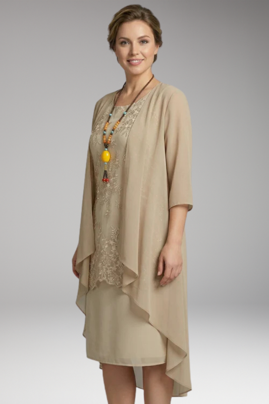 Women's Dress with Smocked Design and Patchwork Details