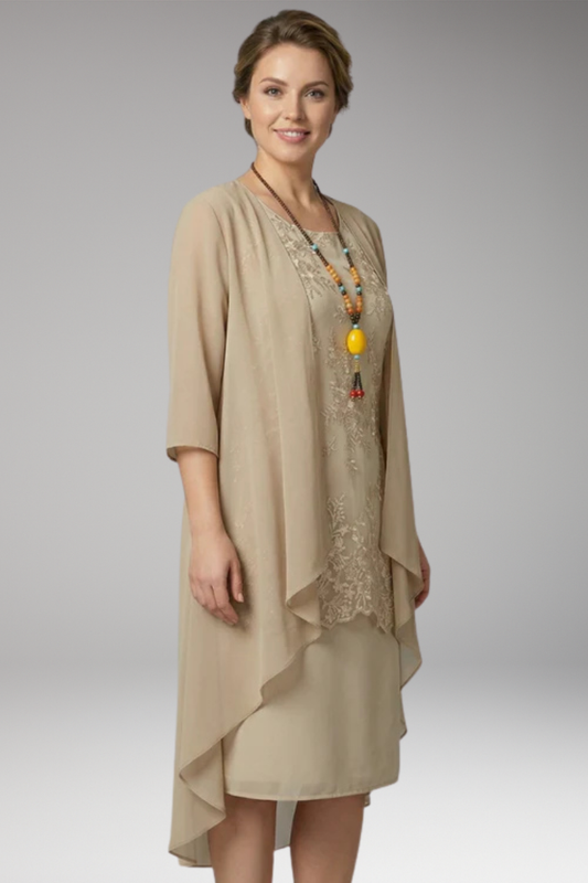 Women's Dress with Smocked Design and Patchwork Details