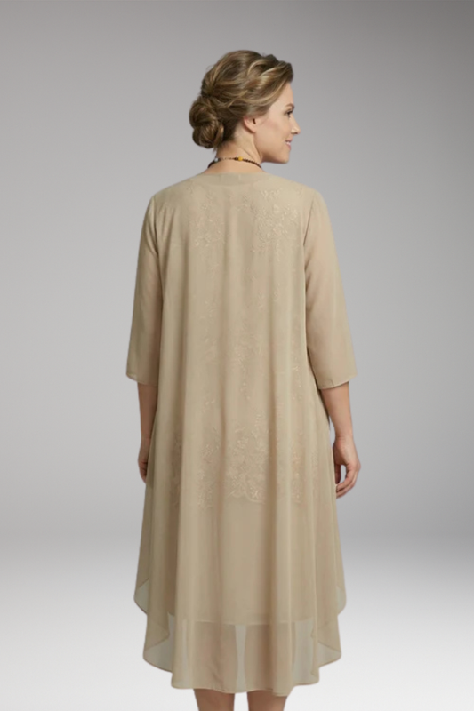 Women's Dress with Smocked Design and Patchwork Details
